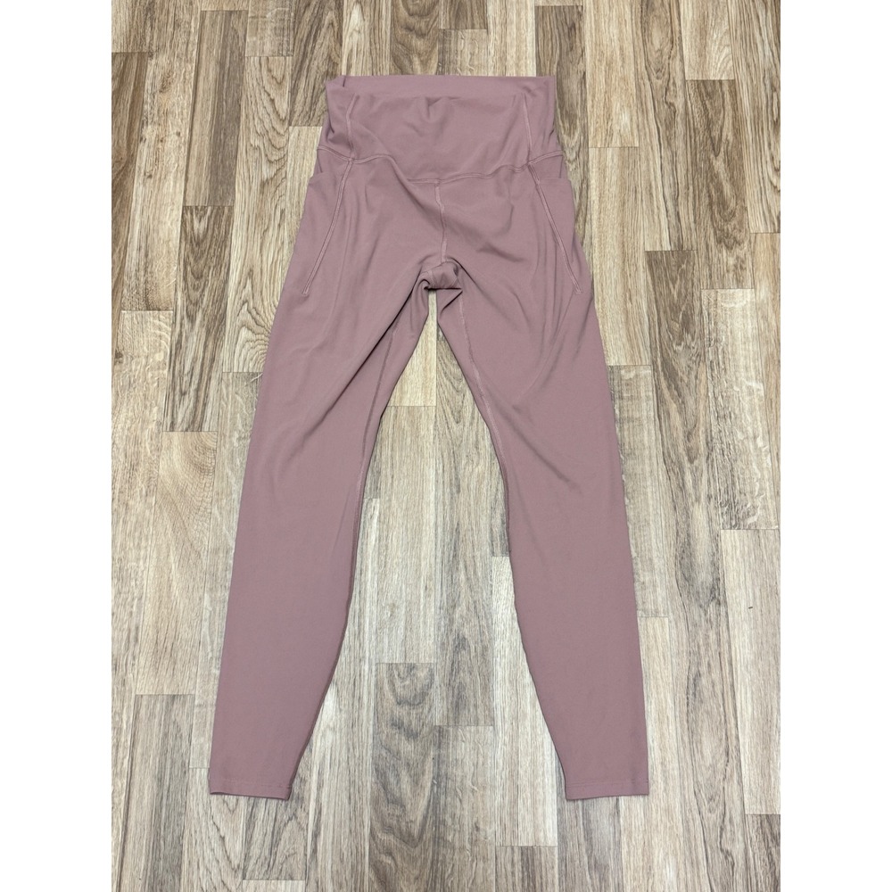All in Motion Womens High-Rise Side Pocket Leggings Mauve Pink Size M